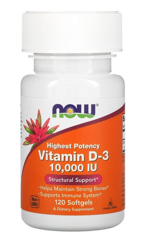 Vitamina D3 10000 Ui 120 Softgel Now Foods  