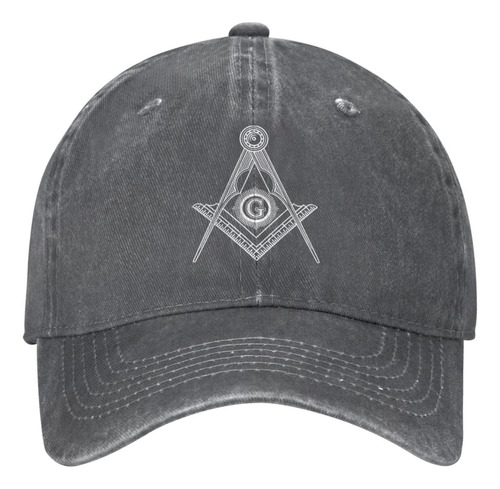 Masonic Logo Unisex Vintage Washed Envejecido Denim Gorra De