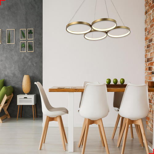 Lustre Pendente 60w 3 Em 1 Led Mariana 3000k/6500k Dourado 127/220V