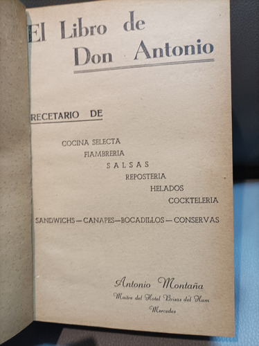 El Libro De Don Antonio. Antonio Montaña. 