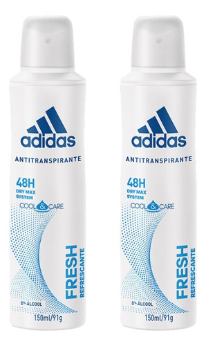 Desodorante Aero adidas 150ml Fem Fresh-kit C/2un