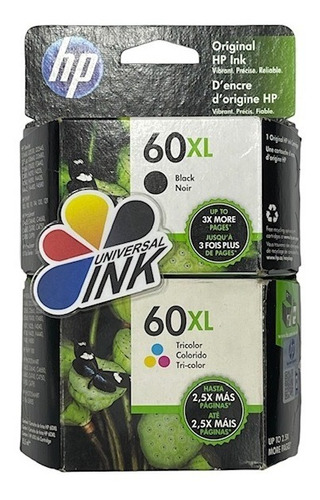 Cartuchos Hp Kit X2 60xl Negro + 60xl Color Originales