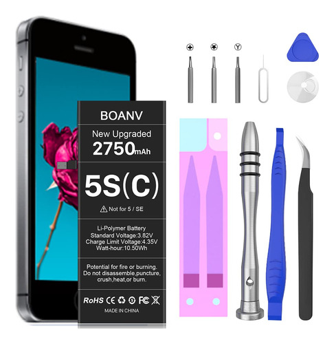 Boanv - Bateria Para iPhone 5s/5c, Bateria De Repuesto De 0