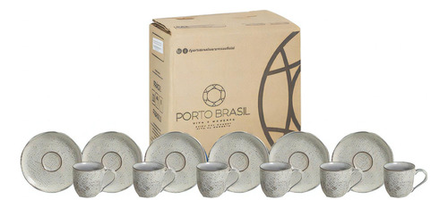 Canecas Porto Brasil Cerâmica Porto Brasil Cerâmica Bio Professionals pistache capacidade 120mL de 6  U