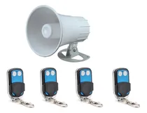 Comprar Alarma Vecinal Inalambrica 4 Controles Remoto Sirena 