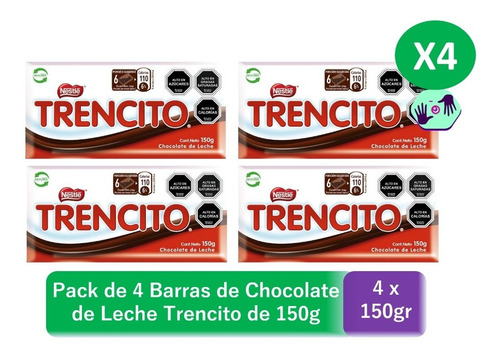 Chocolate Trencito 150gr X 4 Unidades (600g)