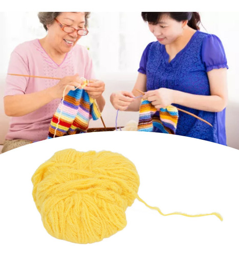 Hilo De Lana Para Tejer, Amarillo, Algodón Suave, Extensible