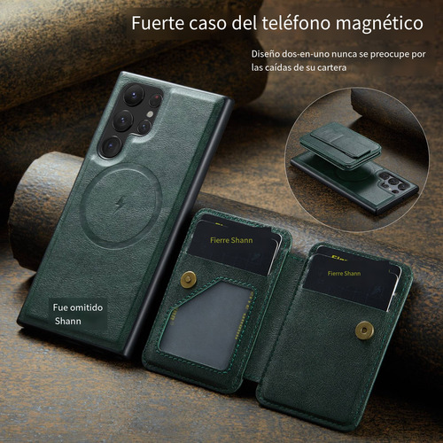 Funda Para Samsung Galaxy S25 S25 Plus S25 Ultra Magsafe Wallet Con Ranuras De Piel Para Tarjetas Y Soporte Magnético