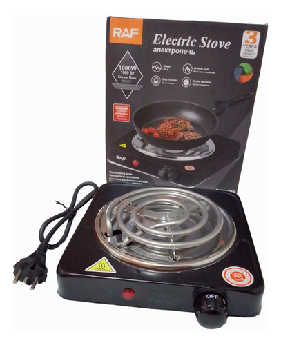 Cocina Eléctrica 1 Hornilla 1000w Negro Raf