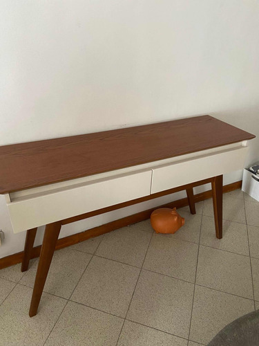 Mesa Recibidor Consola, 135 Cm , Jamar Color Madera Y Beige