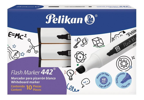 Imagen 1 de 4 de Marcadores Para Pizarra Pelikan 442 (10 U.)