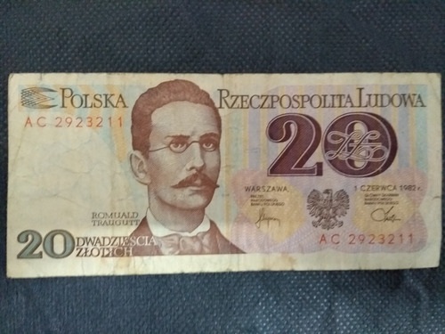 Cedula De 20 Zlotych Da Polônia 