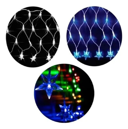 Luces Solares Malla Estrella Navidad 96 Led 