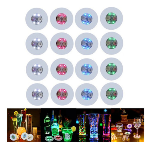 Posavasos Led Redondos De 50 Piezas 3 Patrones Para Taza Int