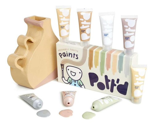 Kit De Pinturas Acrílicas Pott'd Para Cerámica Minimalista