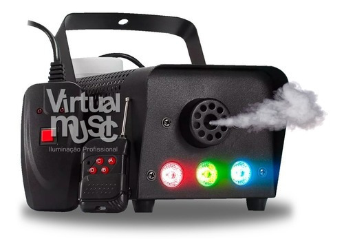 Maquina De Fumaca 600w 3 Leds 1 Watt Rgb Controle Sem Fio 220V