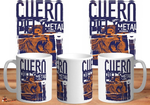 Taza Soda Stereo Cancion Animal Cuero Piel Y Metal 4k Art