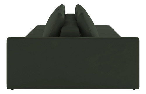 Sofá Ilha Modular Sala 252cm Com Puff Dublin Veludo Verde