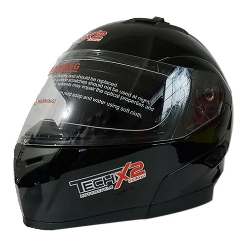 Casco Tech-x2 Ff953 Abatible Negro Gloss  Rider One