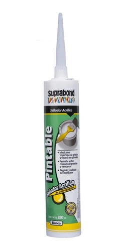 Sellador Acrilico Pintable Blanco Suprabond Cartucho 280ml