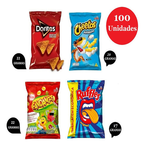 Elma Chips Doritos +ruffles+fandangos+cheetos Caixa C/ 100un