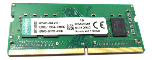 Memoria Ram Ddr4 8gb Sodimm Pc4 2666 Kingston Kvr26s19s8/8