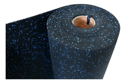 Hule Piso Gimnasio Chispas Azules 1m X 5m Y Espesor De 6mm