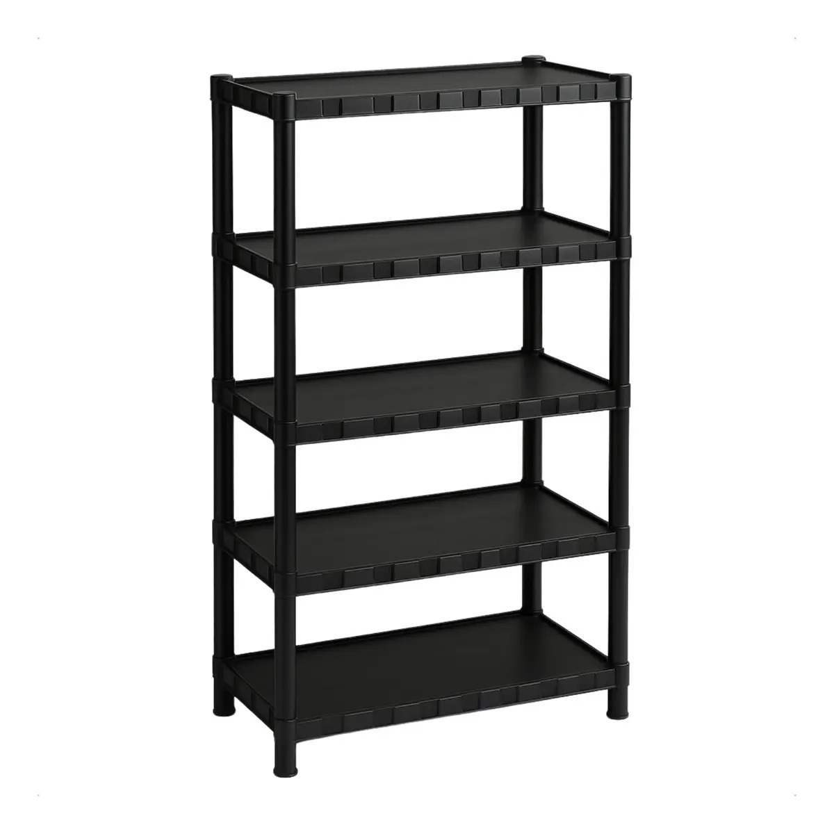 Estante Plástica Preta 5 Prateleiras Modular 136cm Altura