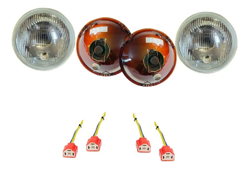 4 Faros De Vidrio Datsun 160j/710, Para Foco Led O Halógeno