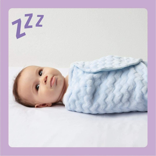 Imagem 7 de 9 de Saco De Dormir Com Velcro Baby Super Soft Azul Buba 09883