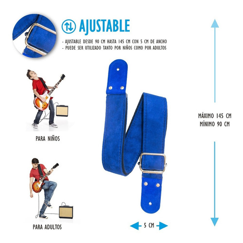 Strap Tahali Kidam Suede Para Bajo O Guitarra