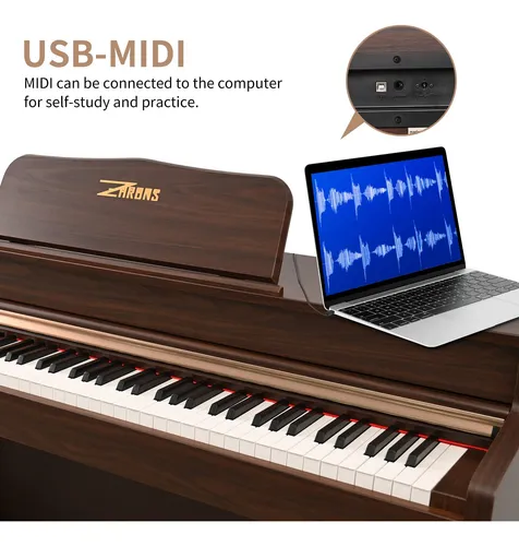 Zhruns Piano Digital Piano De Teclado Con Peso Completo De