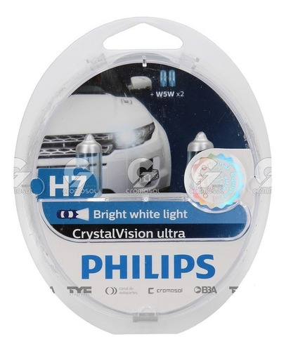 Lampara Phlips H7 Cristal Vision Ultra Px26d Kit X2 +2w5w