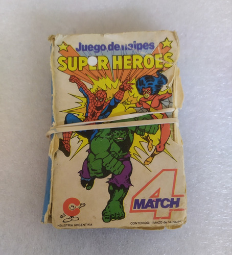 Cartas Cromy Juego Naipes Superheroes Original Epoca 4 Match