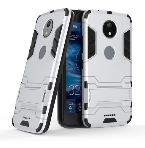 Funda Para Motorola Moto C Plus Sm-g350 Iron Case Y Cristal