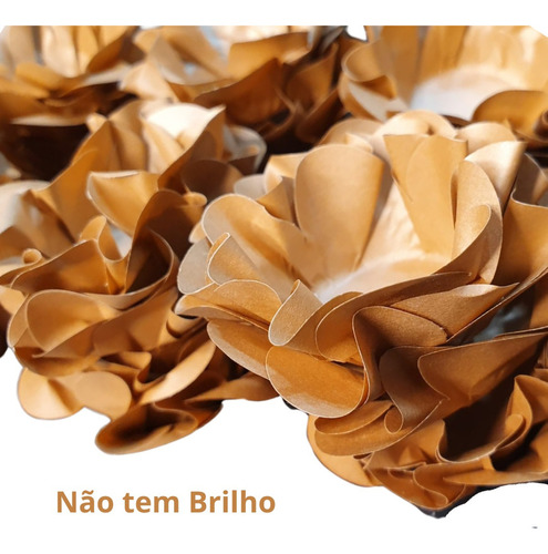 80 Forminhas Para Doces Finos Casamento - Flor Cor Ouro Rose