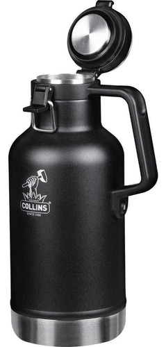 Growler Térmico Collins Aço Inox Parede Dupla 1,9l Preto