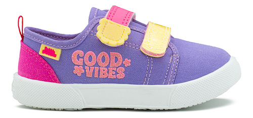 Tenis Bubble Gummers Turron Para Niñas Velcro Lila/fiusha