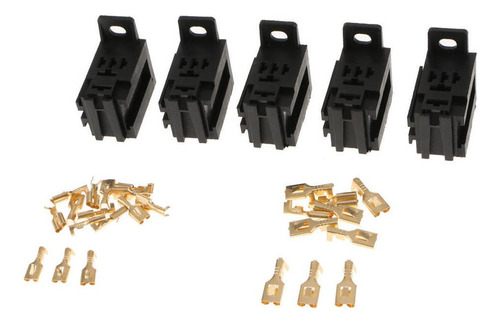 5x Conector De Soquete De Relé Automotivo 4 Pinos Com Fio Co