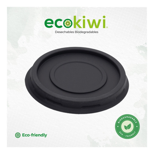 Tapa Soufflé 2oz Desechable Biodegradable 2500 Piezas Negro Lisa