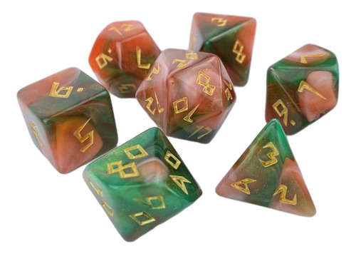 Juego De Dados Poliédricos D20 D12 D10 D8 D6 D4, 7 Piezas