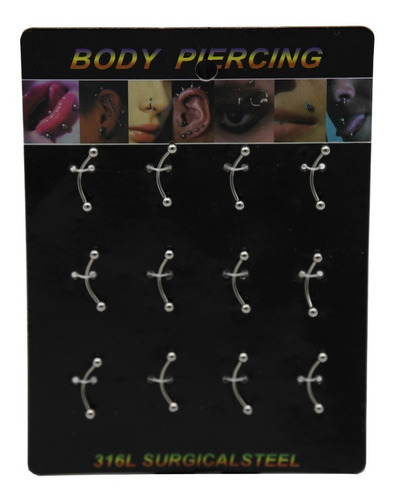 Piercing Microbanana Acero 1,2x12x3mm 1 Display 12 Unds