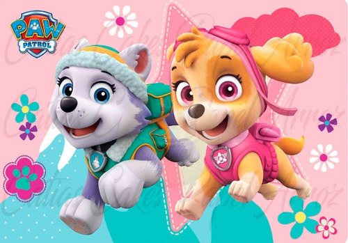 Vinilo Fotomural Paw Patrol Cuarto Niños 100x130cm Y 70x70cm