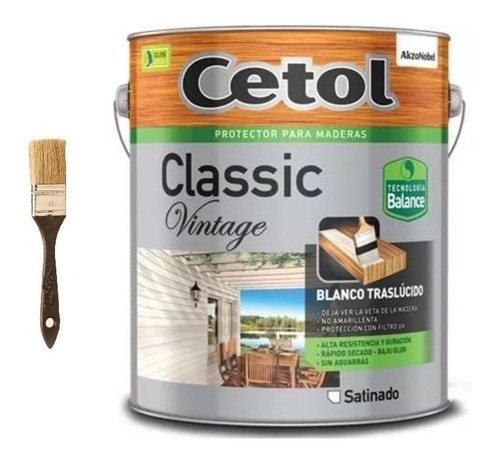 Combo Cetol Balance Vintage Satinado Classic 1 Lt + Pincel