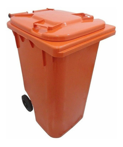 Container De Lixo 240 Litros C/ Rodas - Laranja