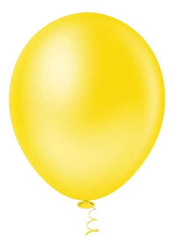 12 Unidades - Tamanho 16 - Balão - Bexiga Amarelo - Pic Pic