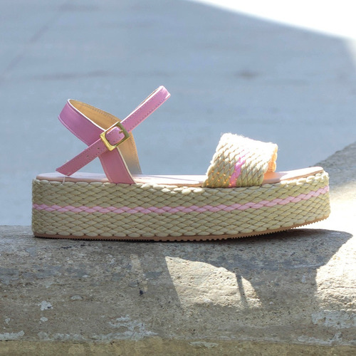 Sandalias De Plataforma De Yute. Ref. 24p946