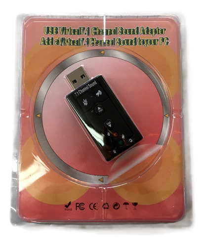 Tarjeta De Sonido Usb 7.1 Virtual Con Teclas De Funciones