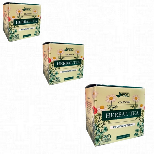 Te Pectoral Herbal Tea 3 Cajas 20 C/u Infusiones