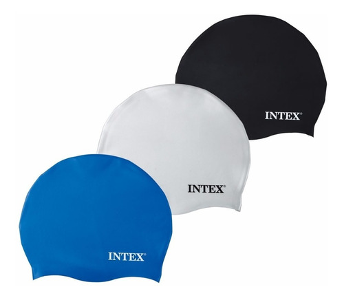 Gorra De Baño De Silicona Negra Blanca O Azul Intex 55991